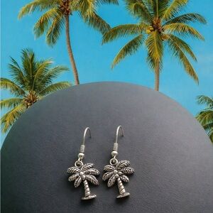 Silver Palm Tree Earrings